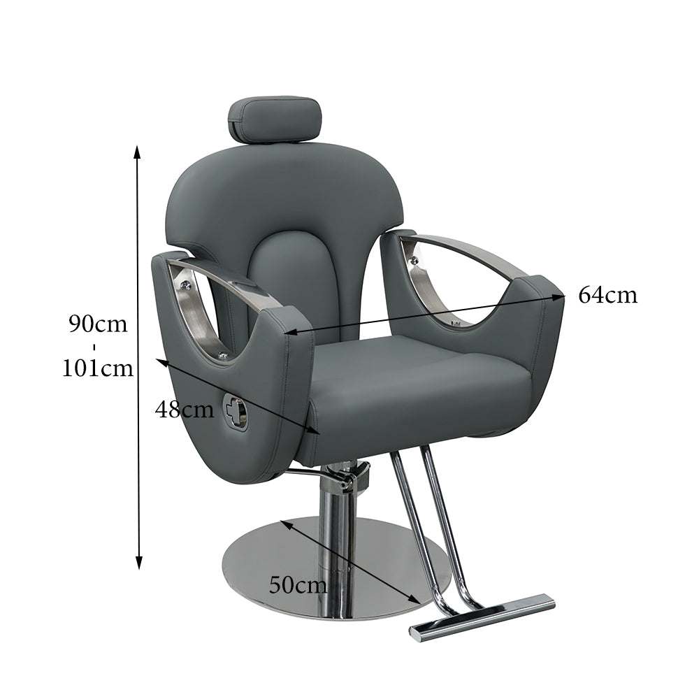 Alternative view of Supreme stylist & brow chair - Reclining- Grey & Silver