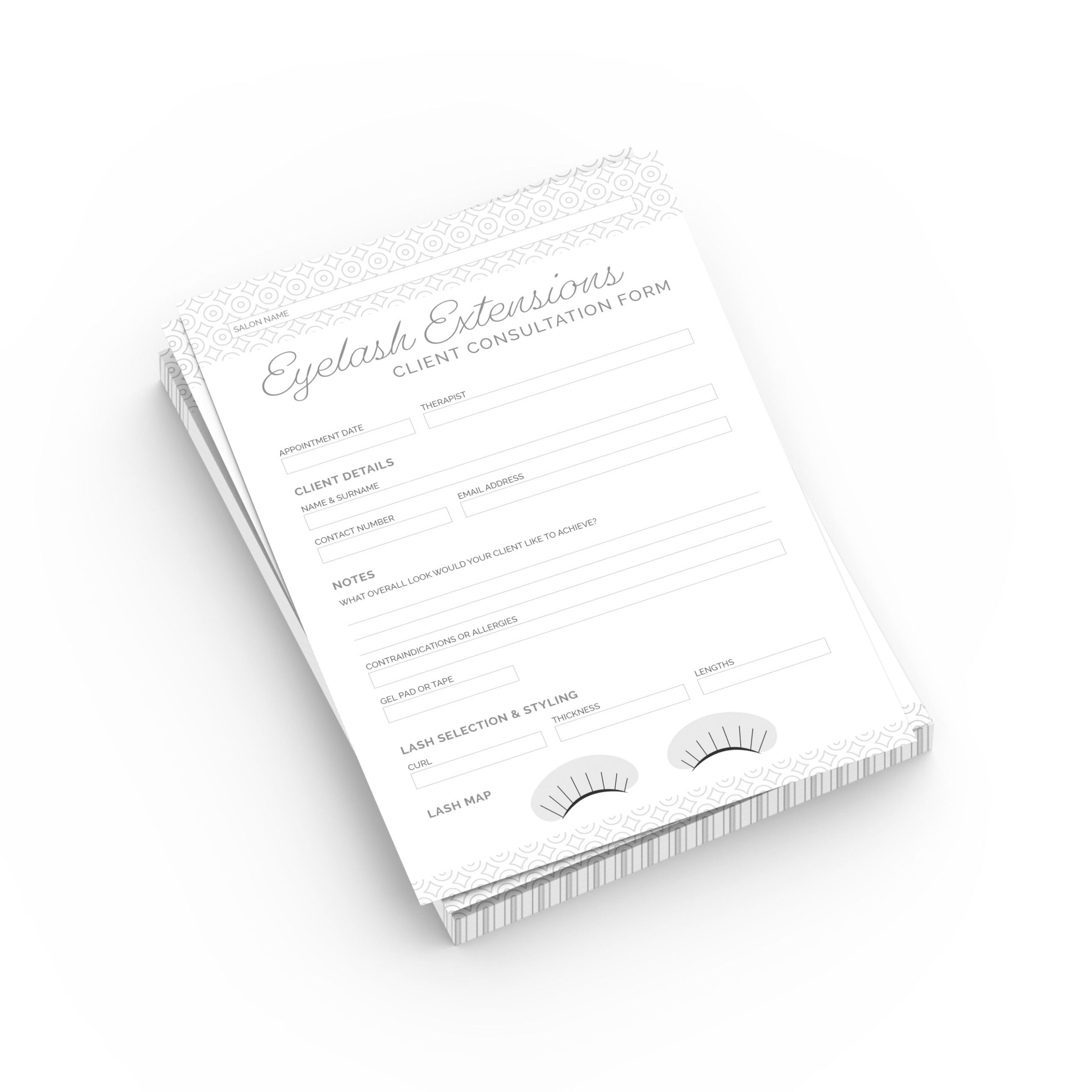 Eyelash Extension Consultation Cards