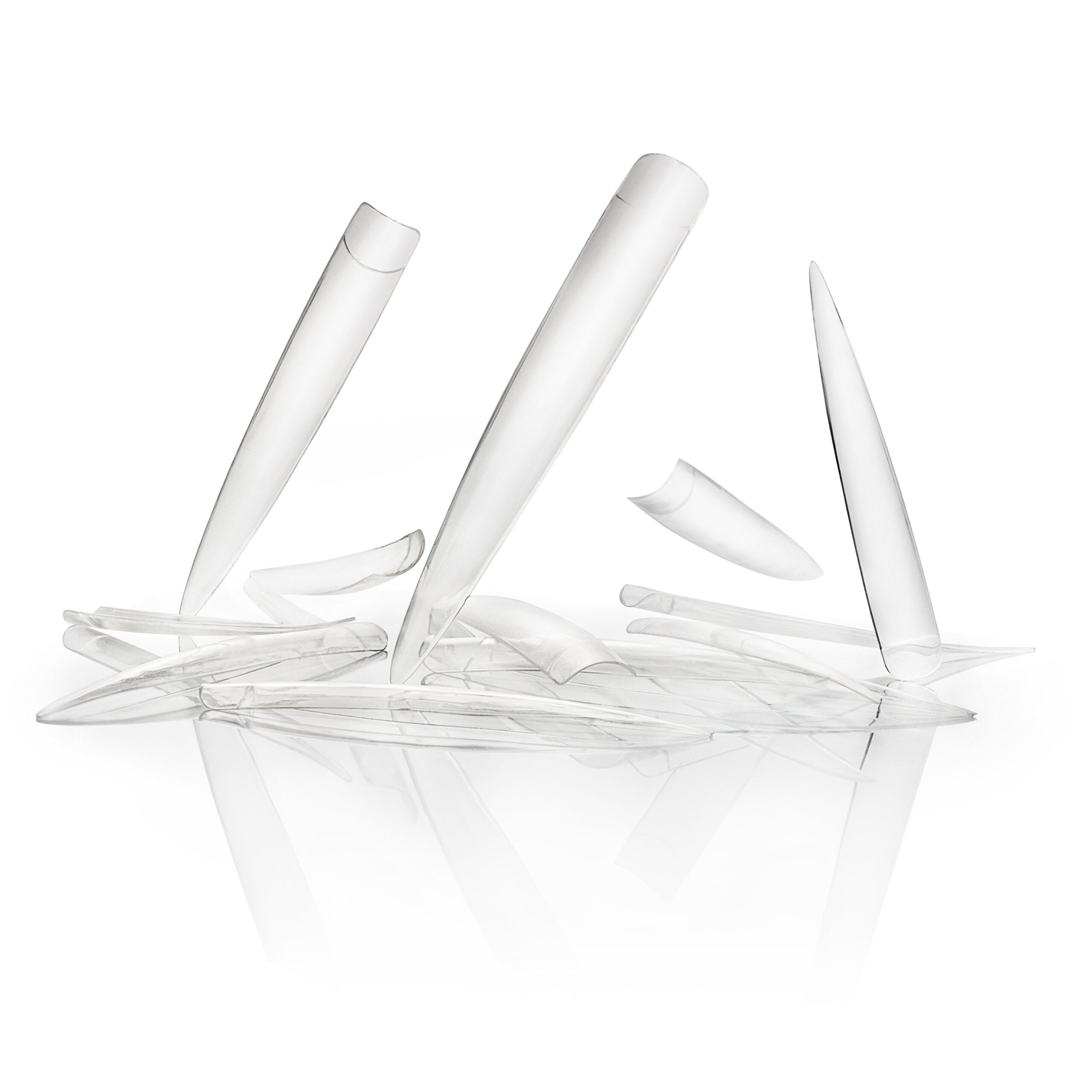Clear stiletto fantasy tips 10pc