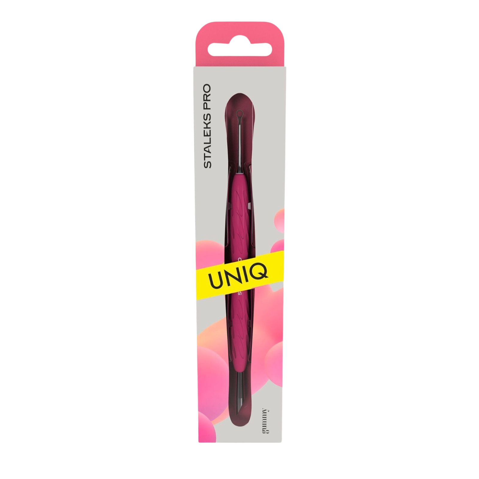Alternative view of Staleks Manicure pusher Gummy with silicone handle UNIQ 11 TYPE 2 (beveled and loop pusher)