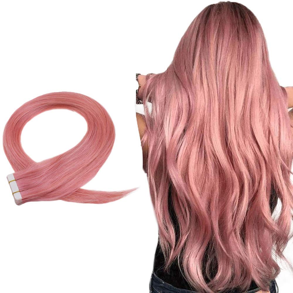 Alternative view of Tape in Hair Extensions - Pink - 20inch