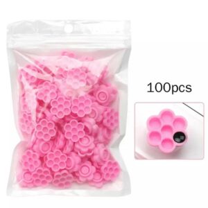 Pink flower glue trays 100pc