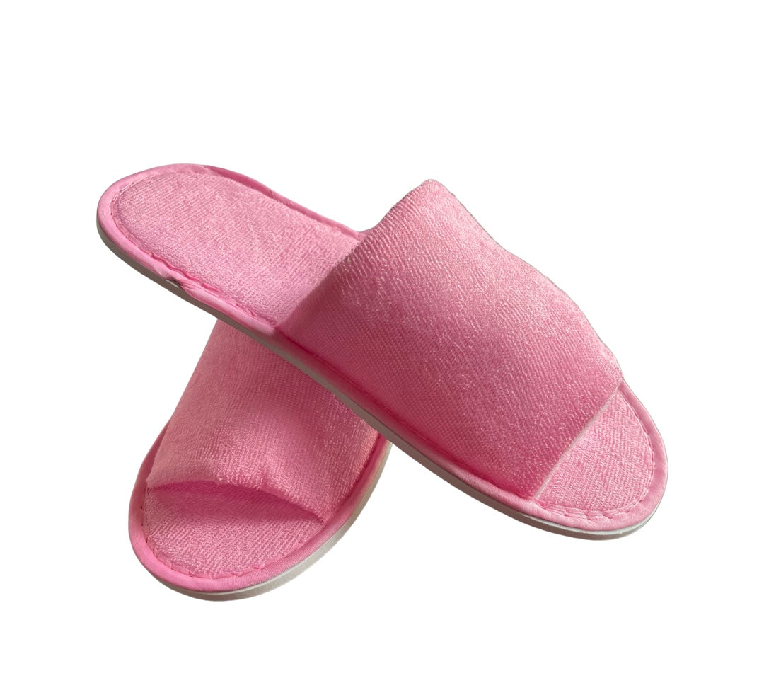 Disposable Pink Open Toe Slippers - Image 2