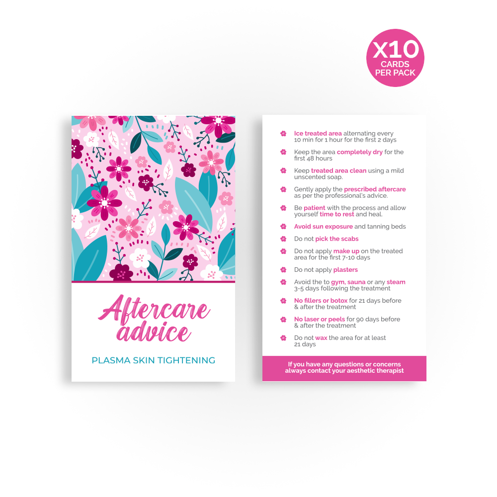 Aftercare Advice Cards | Plasma Skin tightening