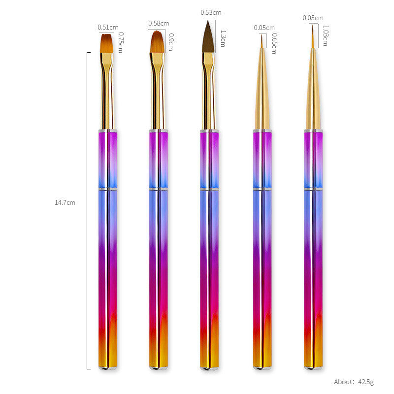 Alternative view of Rainbow Metallic 5pc Art Brush set