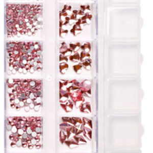 Pink Crystals 12 Grit Nail Art set