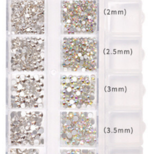 12 Grid Silver And AB Gemstones