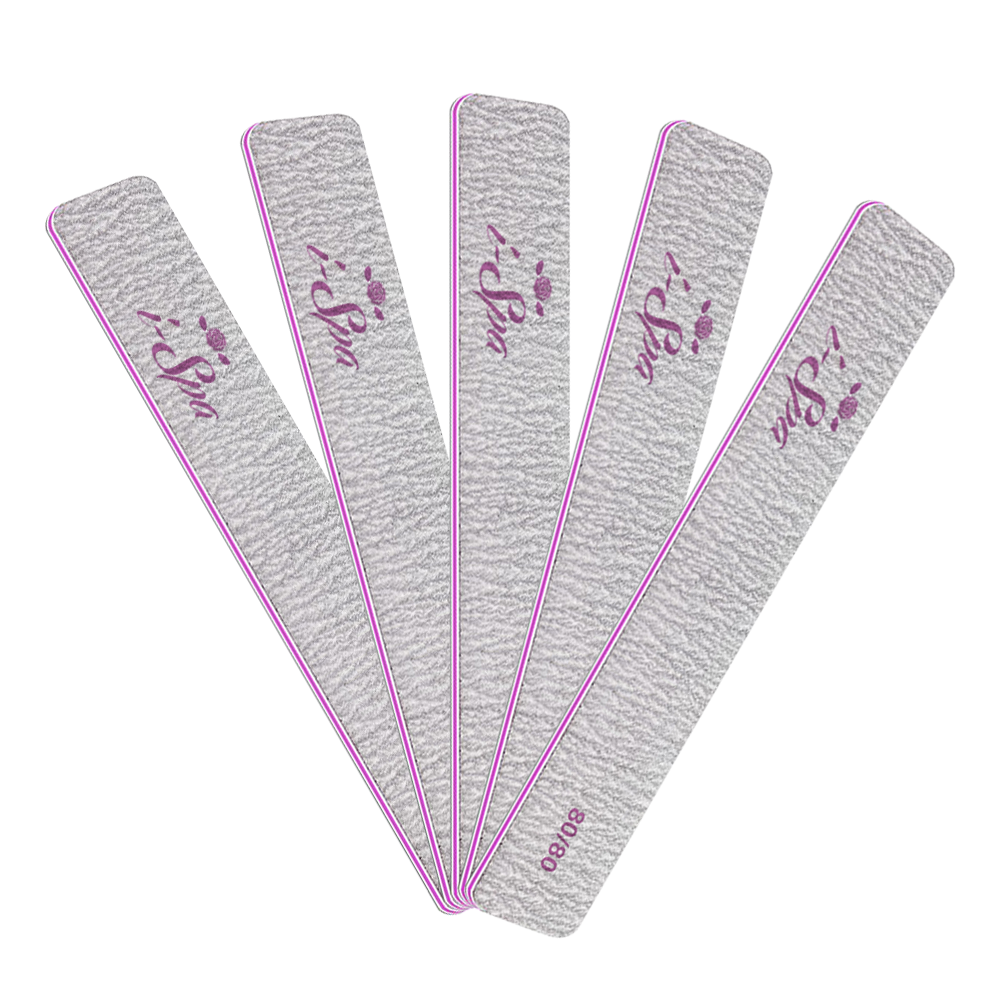 i-Spa Square Zebra Nail File 80/80 - PACK OF 10