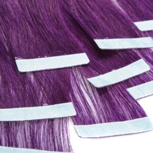 Alternative view of Tape in Hair Extensions - Violet - 20inch
