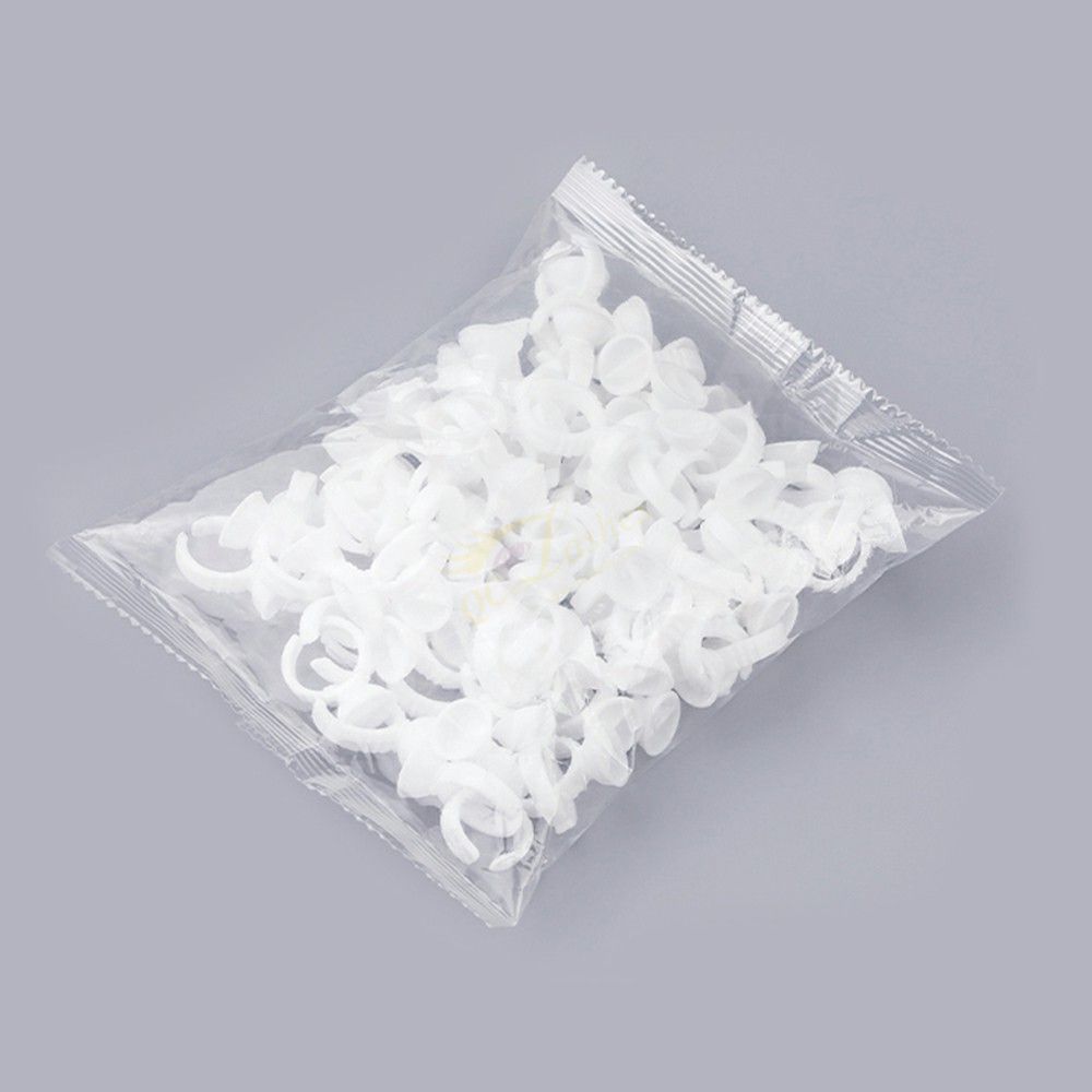 Alternative view of White blossom Eyelash Glue rings 100pc