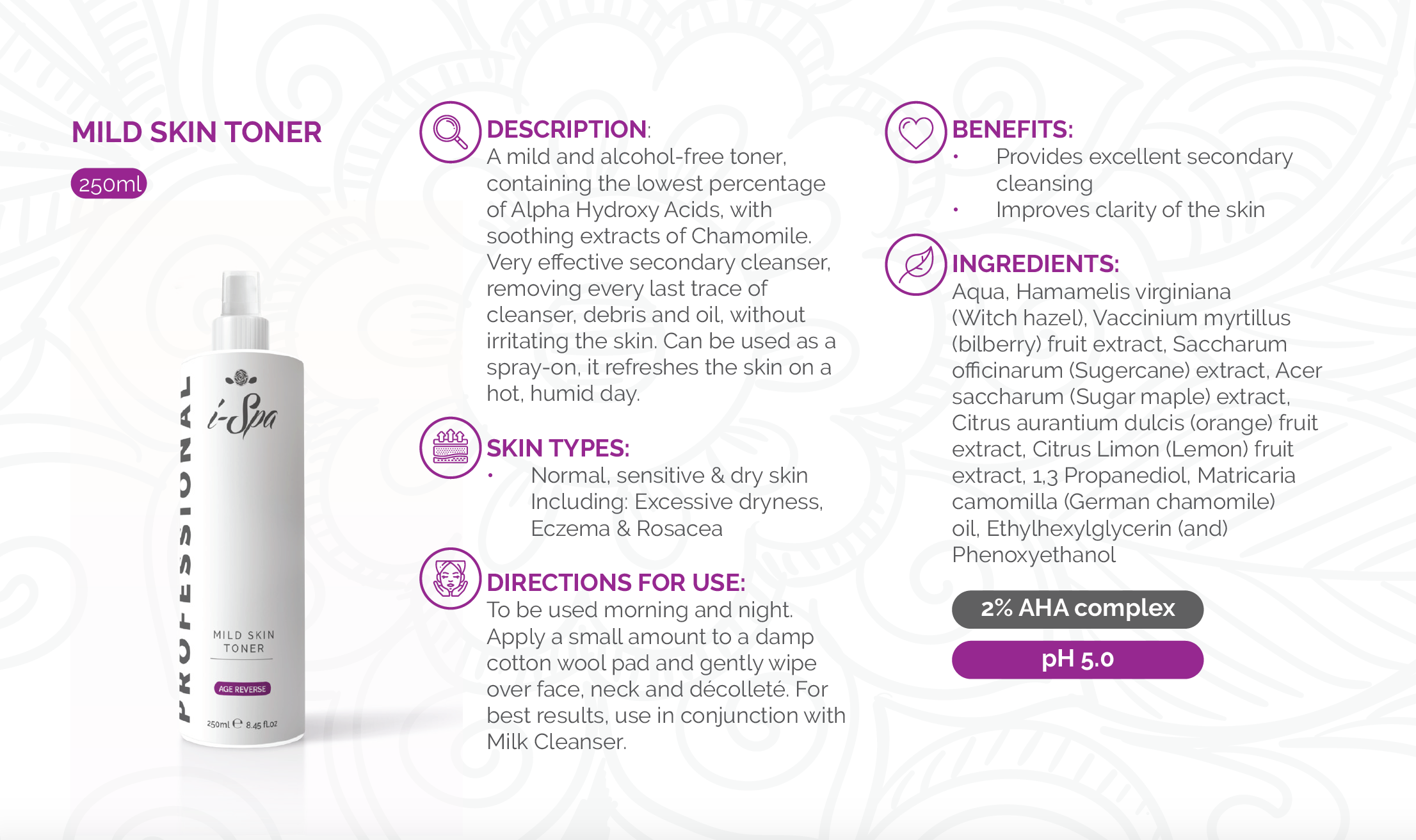 Age reverse | Mild Skin Toner Professional size 250ml - Image 3