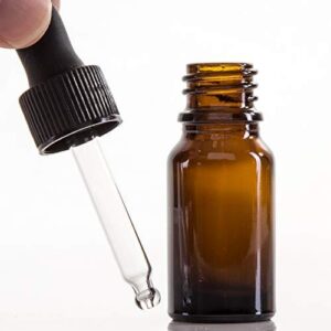 Dropper Bottle Amber Black Lid 10ml