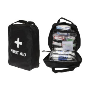 Regulation 7 First Aid Kit in Black Grab Bag With Back Straps (5-50 persons)