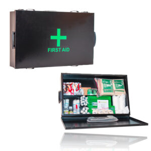 Mining Regulation First Aid Kit in Black Metal Box