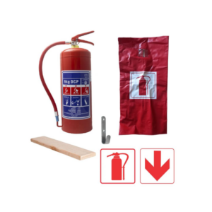 9kg DCP Fire Extinguisher with PVC cover, wall bracket and signs