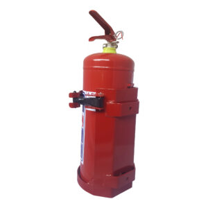 Alternative view of 9kg DCP Fire Extinguisher with Heavy Duty Red Bracket