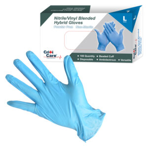 CritiCare Gloves Vitrile, Blue - Box of 100