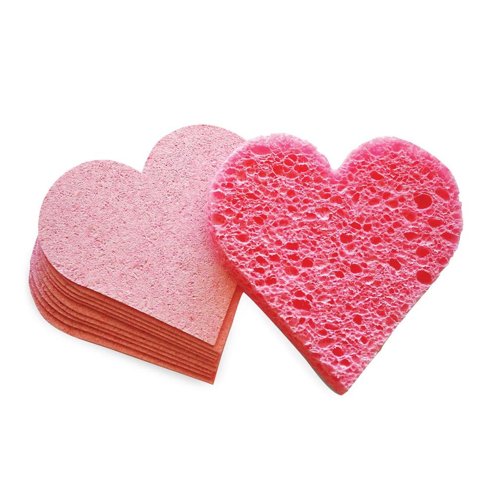 Alternative view of Cellulose Pink Heart Compressed Sponge
