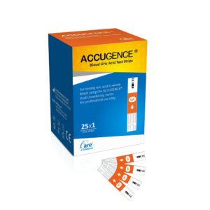 ACCUGENCE Uric Acid Test Strips (25×1 Strips)