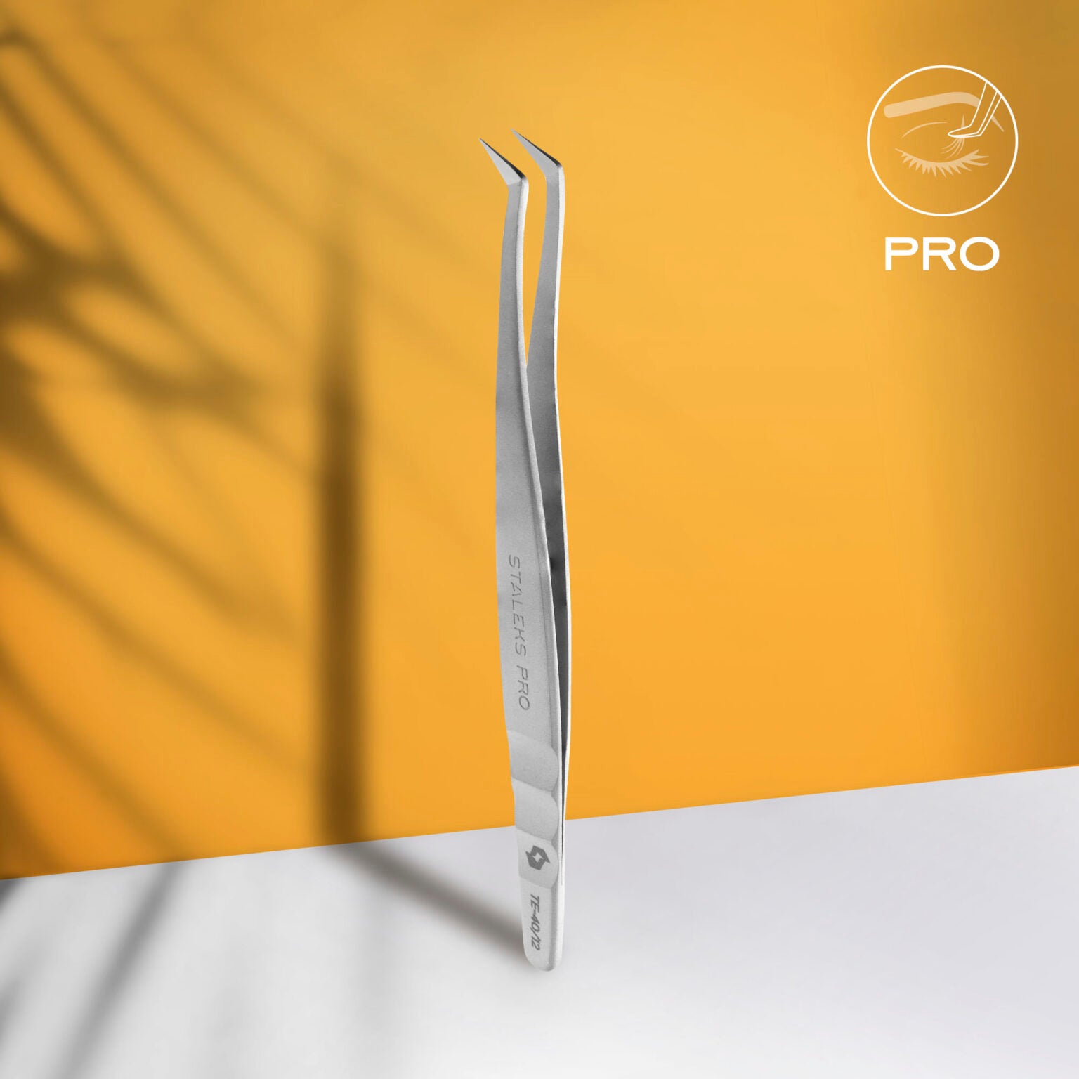Staleks Professional eyelash tweezers EXPERT 40 TYPE 12 (L-shaped, 65?) - Image 3