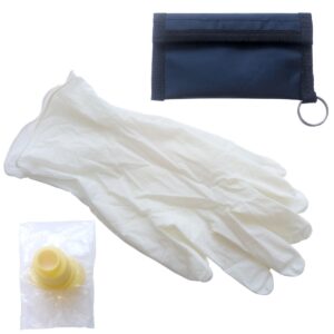 Keyring Pouch - with gloves and CPR barrier mouthpiece