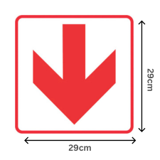 Alternative view of Red Arrow - Directional Sign 290×290