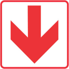 Red Arrow - Directional Sign 290×290