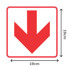 Alternative view of Red Arrow - Directional Sign 190×190