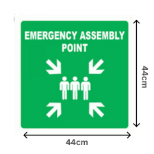 Alternative view of Emergency Assembly Point Sign