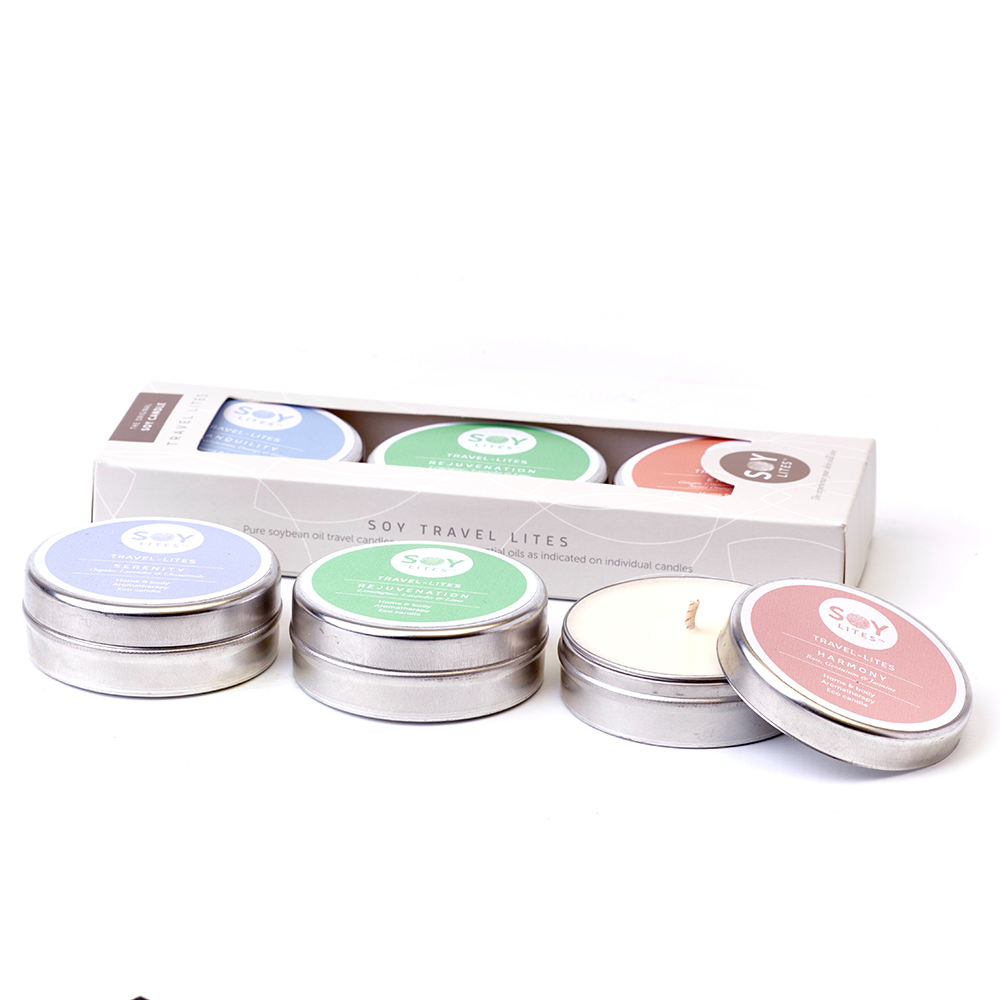 SoyLites - Travel Lite Gift Pack 3 x 55ml Energise, Tranquility, Wisdom