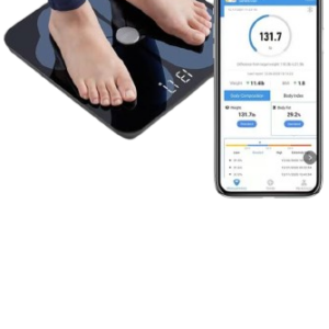 Alternative view of Body Fat Scale 180kg *Measuring :Fat, visceral fat, muscle, bone, basal metabolic rate, body moisture and bmi With Bluetooth connection MAS-PT701